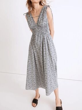 Madewell Sophia smocked midi dress in Florentine Floral XXS